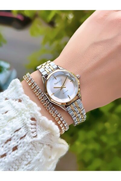 Ferrucci ÇELİK KORDON KADIN KOL SAATİ 3 ATM SU GEÇİRMEZ 2 YIL MEKANİZMA GARAN...