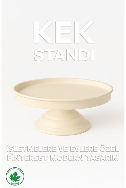 linmetal Frezya Ayaklı Servis Tabağı, Sunum Tabağı, Metal Ayaklı Sunum Tabağı, Pasta Sunum