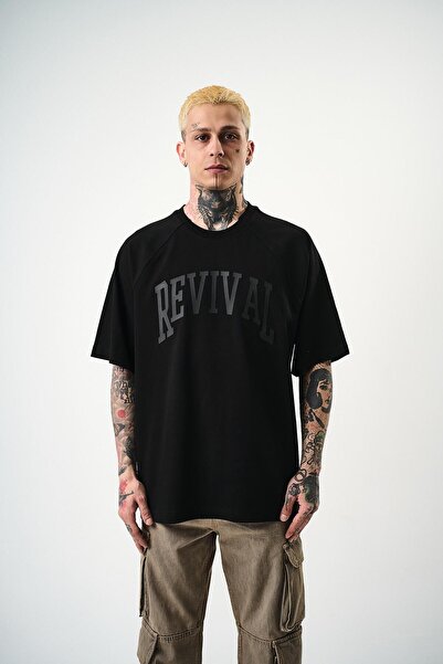 Respire Чоловіча футболка Oversize з принтом Revival, чорна