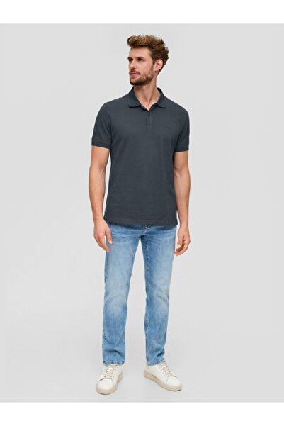 s.Oliver Men's polo shirt, cotton, Regular Fit, logo, Anthracite grey, M