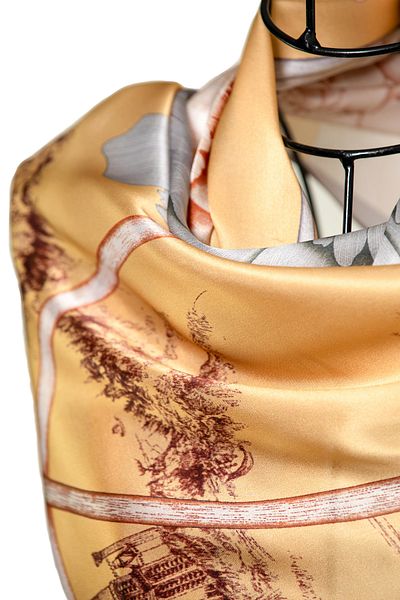 CASHMERE AND SİLK MAWLANA (53X173) Pure Silk Shawl