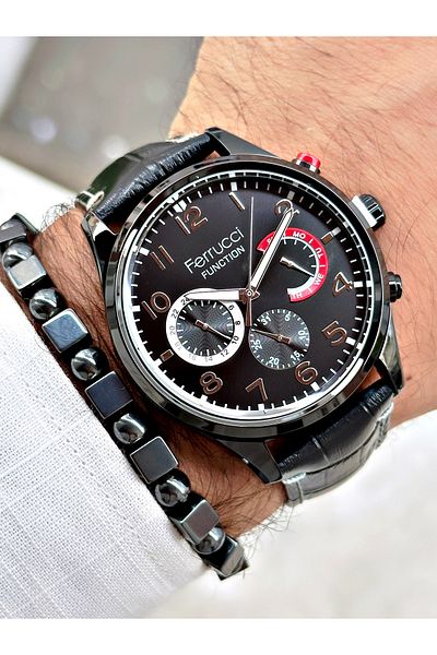 Ferrucci Function FCF.03265FK.03 Leather Cord Men's Wristwatch
