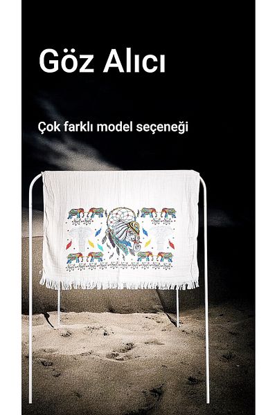 miatamer Πετσέτα παραλίας Muslin Peshtemal 100% βαμβακερή μαλακή, φυσική, μεγάλο μέγεθος (180*100 CM)
