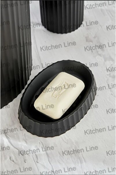 Kitchen Line ΣΕΤ ΜΠΑΝΙΟΥ 5 ΤΕΜΑΧΙΩΝ ΣΤΡΟΓΓΥΛΟ ΜΟΝΤΕΛΟ ΜΕ ΠΕΔΑΛΙΑ ΚΑΙ ΡΙΓΕΣ ΜΑΥΡΟ