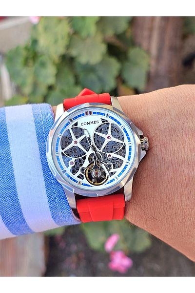 COMMES 0523-RED ساعة يد رجالية أوتوماتيكية