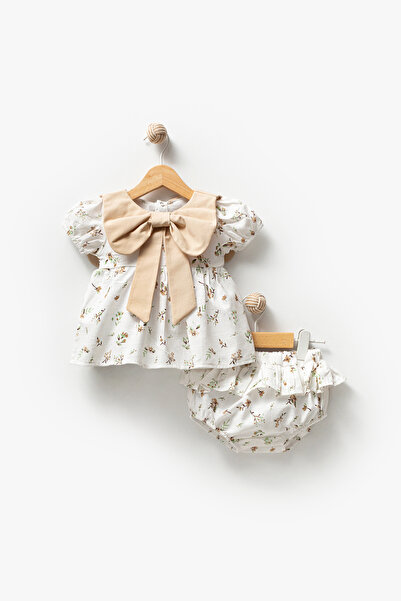 Jikko Baby Fiyonk Yaka Detaylı Kız Bebek İkili Takım 3615