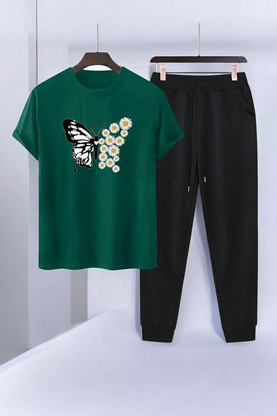 uyguntarz Σετ φόρμας 2 τεμαχίων Daisy Butterfly printed