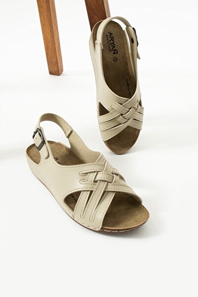 AlbiShoes Darma Anatomik Yumuşak Rahat Taban Kadın Sandalet Anne Orta Yaş Genç Şık Sandalet Terlik