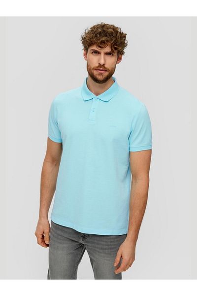 s.Oliver Tricou polo bărbătesc, bumbac, croială regulată, logo, albastru deschis, 2xl