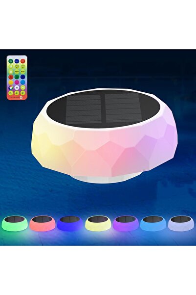 Auting Lampa solara plutitoare pentru piscina cu cutie de dezinfectie, Ilumin...