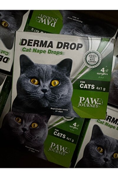 KZYPET Kedi Ense Bit Pire Kene Deri Bakımı Bitkisel Damla Dış Parazit - 4 ADET*1 GR