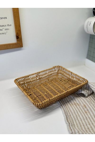BUCOLIC Rattan Multi-Purpose Basket / Bread Bowl / Fruit Bowl Rectangular