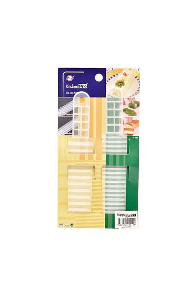 Happy family 2-piece plastic zigzag cake knife