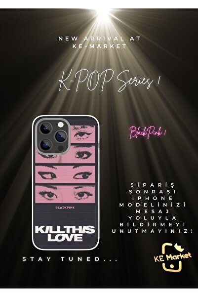 SOFTCASE K-POP Series Black Pink Iphone Tüm Modellere Uyumlu Kılıf Iphone 6,7...