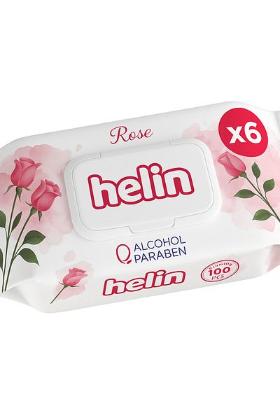 Helin X6 - HELIN WET WIPES 100PCS ROSES