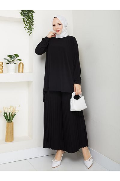 butik hira Women's Sandy Fabric Comfortable and Stylish Pleated Suit