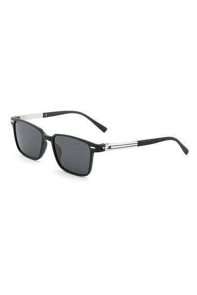 Angel Eyes Rectangle Design Black Frame Black Glass Polarized Glasses Women&Men