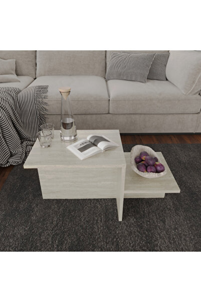 AYMOBSAN Elit Sehpa, Orta Sehpa, Yan Sehpa, Traverten Desen