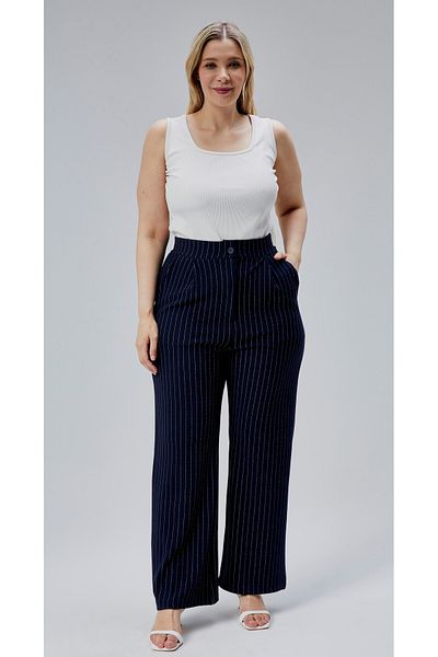 Symirna High Waist Pleated Lycra Women Pants