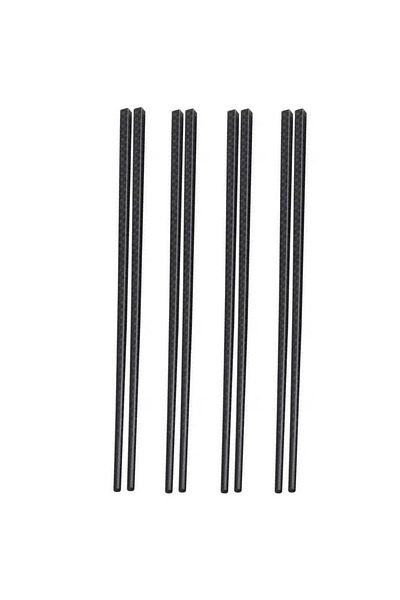 PUFO Set de 4 perechi de bețișoare de sushi premium din fibră de sticlă, 24 cm, negre