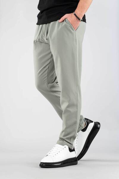 bombe Men's Jogger Pants Elastic Waist Drawstring Cotton Comfortable Boyfriend Pants Green