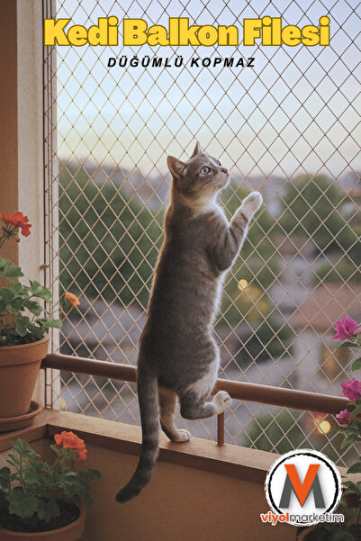 viyolmarketim 🐈balkon Filesi 2,5x4m – Kedi Ve Kuş Güvenlik Filesi Uv Dayanıklı