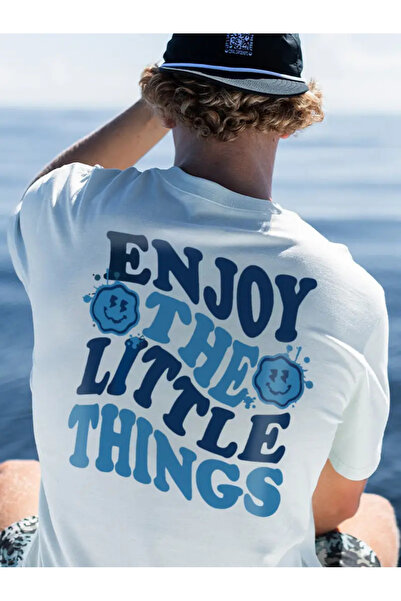 AEMİ Unisex Απολαύστε εμπριμέ μπλουζάκι με λαιμόκοψη μεγάλου μεγέθους