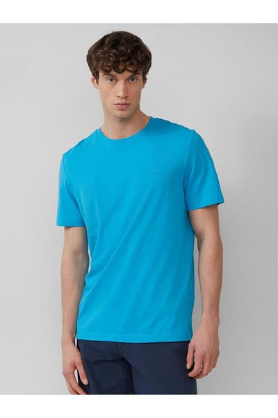 s.Oliver Tricou bărbătesc cu guler rotund din bumbac, croială regulată, albastru deschis, L