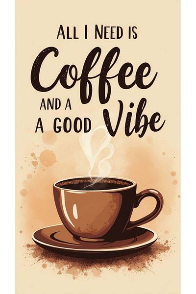pixartsanat Coffe Good Pixart Art Diamond Mosaic Painting 30X40