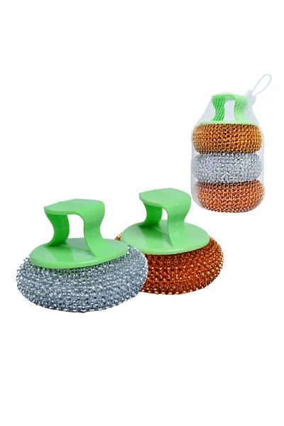 EVİMA Dishwasher Wire Brush with Stainless Steel Wire Hand Grip 2 Spare Wires