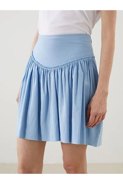 soBasic Fusta scurtă din bumbac cu corset și detaliu cu șnur