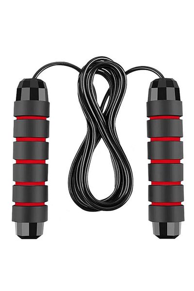 PUFO Coardă de fitness durabilă pentru cardio, 2,8 m, neagră/roșie - Arde calorii eficient