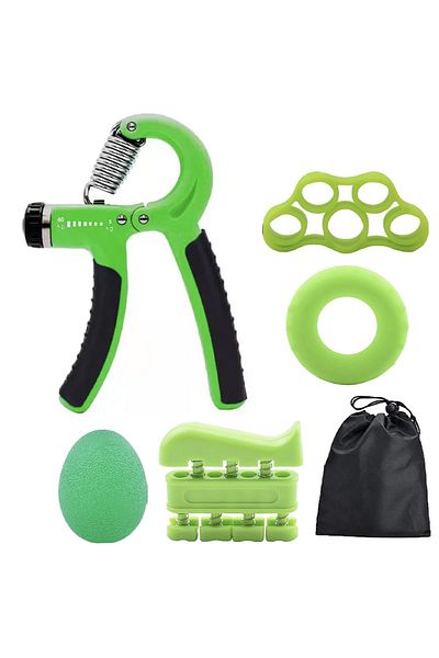 PUFO Set flexor cu 4 accesorii pentru antebraț și relaxare antistres, verde