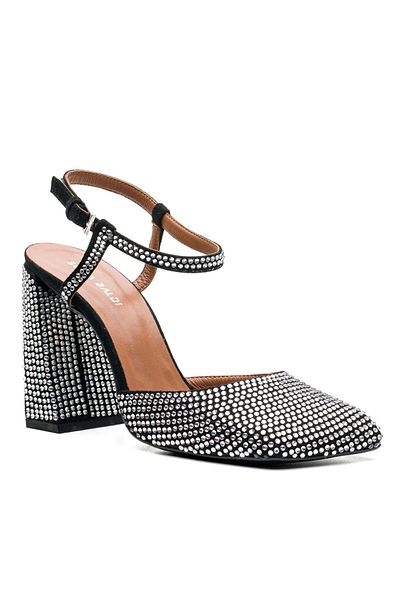 Sofia Baldi Ronato Black/Silver Suede Women's Thick Heel