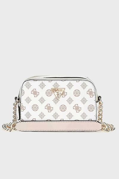 Guess حقيبة كروس نويل كاميرا كروس للنساء باللون الأبيض Hwpg7879140-wlo