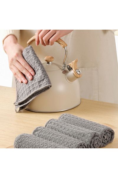 Viyogo Set of 5 super fine microfiber cloths, 30 x 30 cm, gray