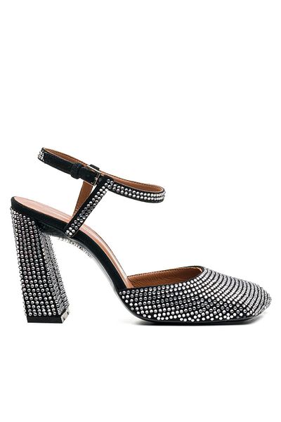 Sofia Baldi Ronato Black/Silver Suede Women's Thick Heel