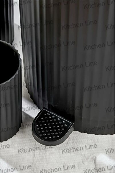 Kitchen Line ΣΕΤ ΜΠΑΝΙΟΥ 5 ΤΕΜΑΧΙΩΝ ΣΤΡΟΓΓΥΛΟ ΜΟΝΤΕΛΟ ΜΕ ΠΕΔΑΛΙΑ ΚΑΙ ΡΙΓΕΣ ΜΑΥΡΟ