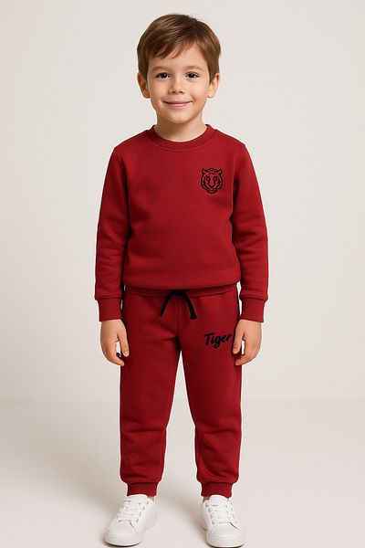 AYYBUU Unisex Kids Tracksuit Set Tiger Model Tiger Embroidered 3 - 10 Years