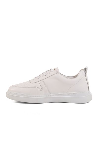 AYAKMOD Λευκό Γνήσιο Δερμάτινο Ανδρικό Sneaker Premium 412 M