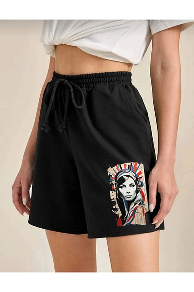 belean 2 Pack Printed Regular Women's Shorts Sweat Repellent Summer No Pilling