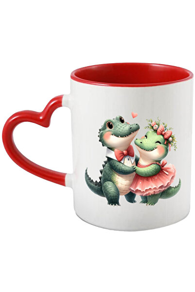 StoryGift Romania Cana Cu Un Pitic Cu Barba Cu Mesajul "love Valentine's Day", Iubire, Baloane, In, Cu Maner Inim Stg