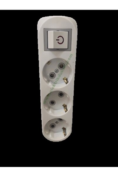Depa Üçlü Topraklı Işıklı Anahtarlı Fiş Priz I Tipi