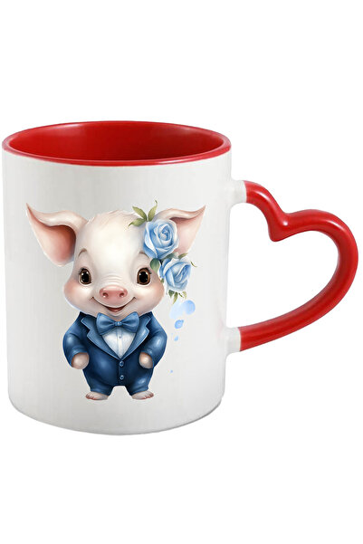 StoryGift Romania Cana Cu Un Purcelus Vesel | Ilustratie | Trandafiri | Feric...