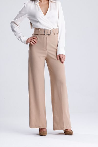 macharel jeans Προτιμώμενα γυναικεία παπούτσια για φαρδιά κρέμα με παντελόνι Palazzo με ψηλή μέση