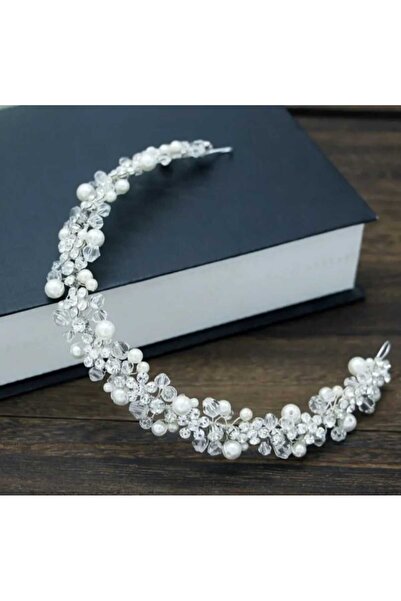 ROSAMOR Кришталевий камінь з перлами, аксесуар для волосся, весілля, заручини...