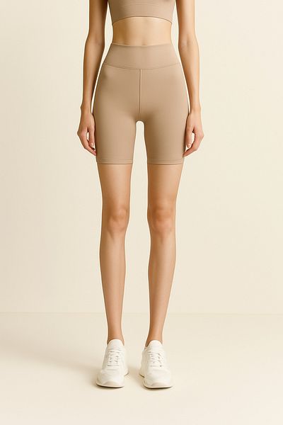 HNX High Waist Recovery Women's Sports Short Leggings |   Sand Beige