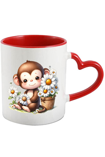 StoryGift Romania Cana Cu O Maimutica Vesela Care Tine O Floare | Floricele A...