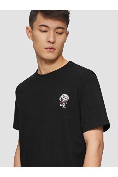 s.Oliver Men's T-shirt with scoop neck, Regular Fit, Black, L