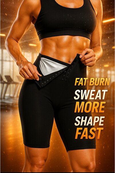 SAUNA SUIT Thermal Shorts High Waist Maximum Sweatshirt with Agrafla